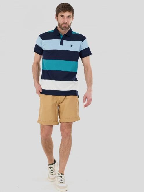 Fundango Incognito Stripe Poloshirt férfi galléros póló kék színben 4