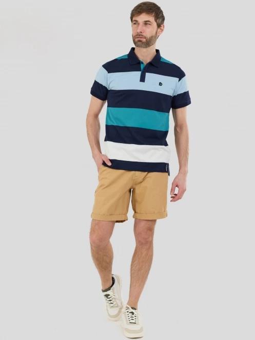 Fundango Incognito Stripe Poloshirt férfi galléros póló kék színben 5