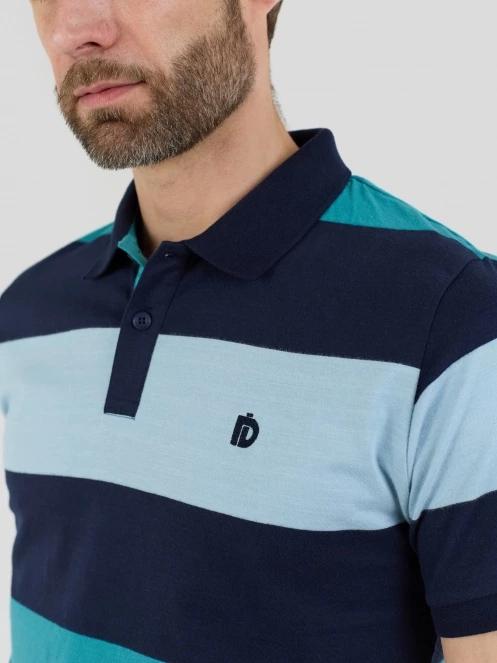 Fundango Incognito Stripe Poloshirt férfi galléros póló kék színben 6