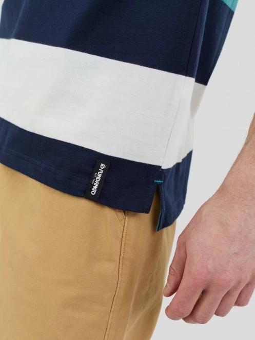 Fundango Incognito Stripe Poloshirt férfi galléros póló kék színben 7