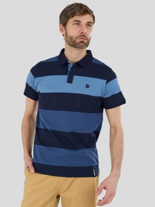 Fundango Incognito Stripe Poloshirt férfi galléros póló sötétkék színben 2