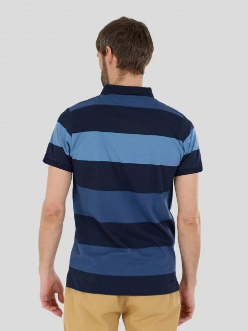 Fundango Incognito Stripe Poloshirt férfi galléros póló sötétkék színben 3