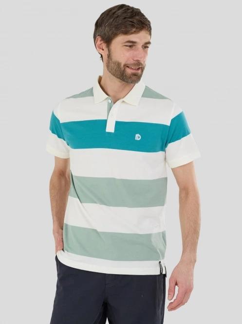 Fundango Incognito Stripe Poloshirt férfi galléros póló zöld színben 2