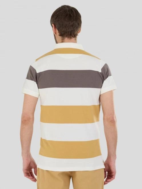Fundango Incognito Stripe Poloshirt férfi galléros póló sárga színben 3
