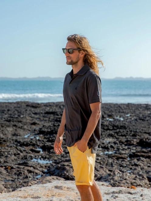 Fundango Molton Poloshirt férfi galléros póló szürke színben 5