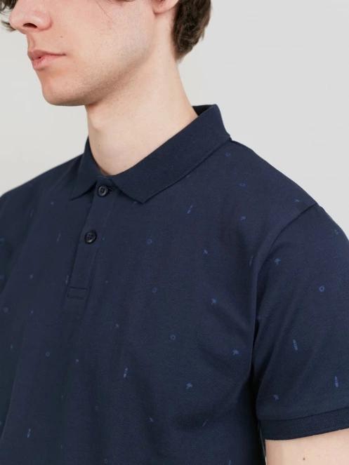 Fundango Icon Poloshirt férfi galléros póló sötétkék színben 5