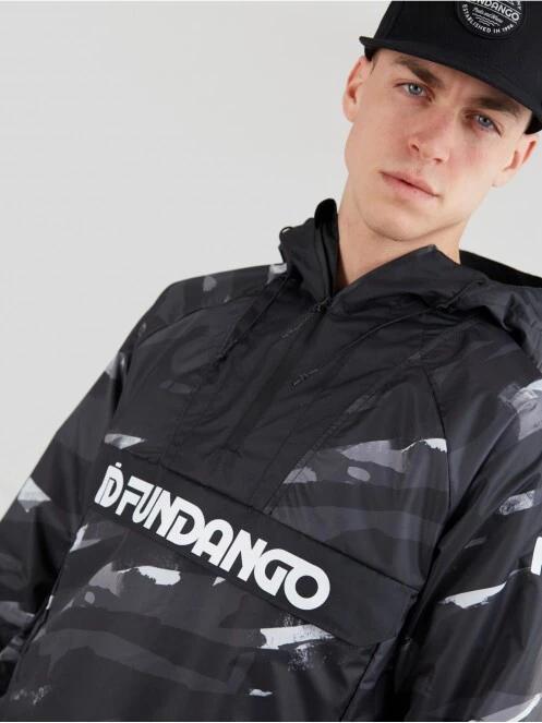 Fundango Salmo Logo Anorak férfi esőkabát fekete színben 5