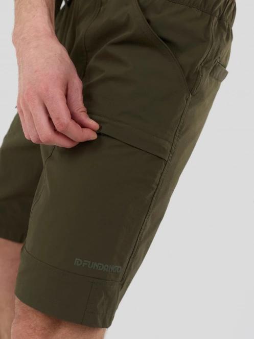 Fundango Elkford Cargo Trekking Shorts férfi oldalzsebes túra rövidnadrág zöld színben 6