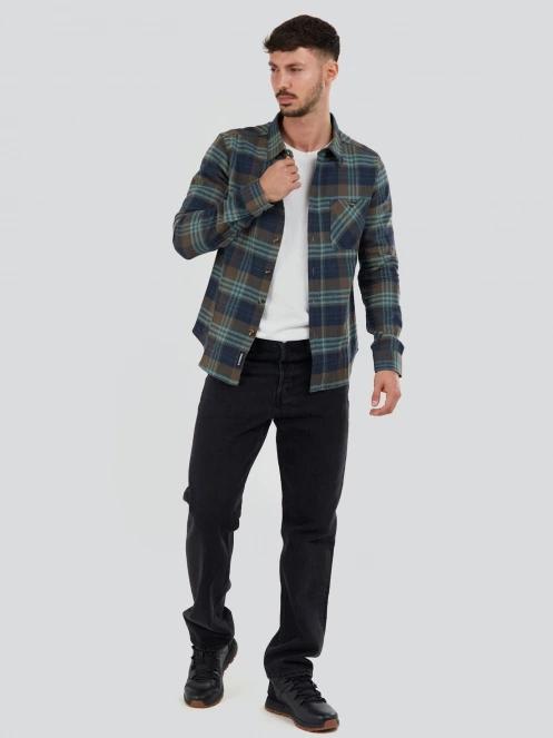 Fundango Harris Shirt férfi hosszú ujjú ing kék színben 4
