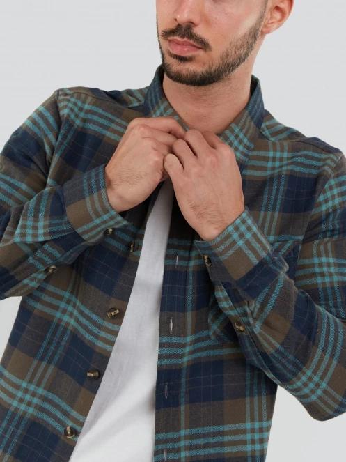 Fundango Harris Shirt férfi hosszú ujjú ing kék színben 6