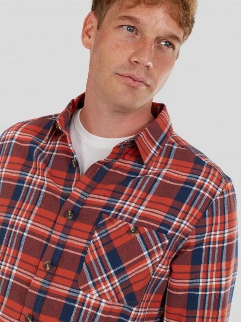 Fundango Harris Shirt férfi hosszú ujjú ing piros színben 5