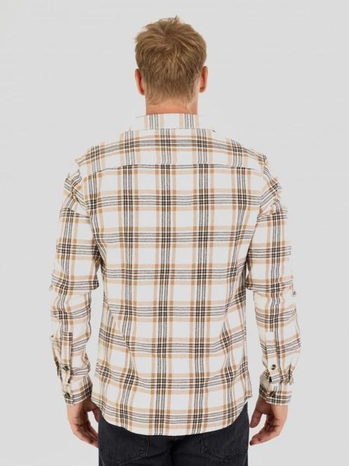 Fundango Harris Shirt férfi hosszú ujjú ing homok színben 3