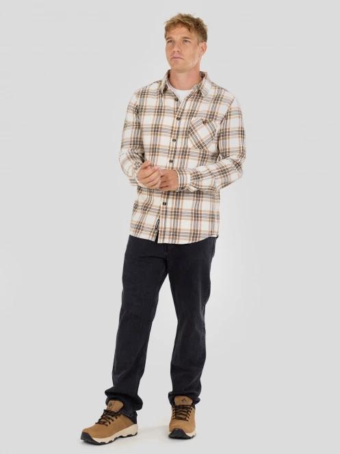 Fundango Harris Shirt férfi hosszú ujjú ing homok színben 4