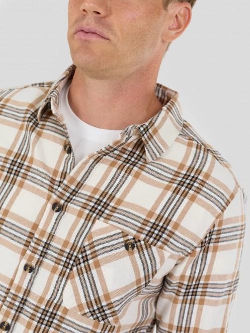 Fundango Harris Shirt férfi hosszú ujjú ing homok színben 5
