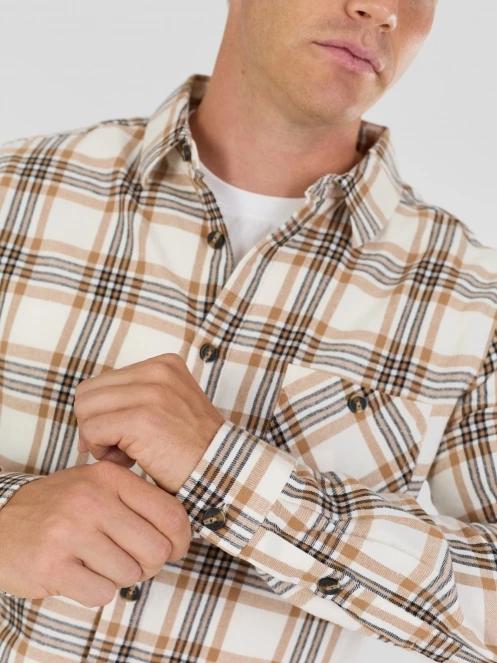 Fundango Harris Shirt férfi hosszú ujjú ing homok színben 7