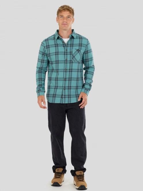 Fundango Harris Shirt férfi hosszú ujjú ing zöld színben 4