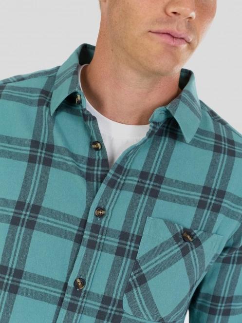 Fundango Harris Shirt férfi hosszú ujjú ing zöld színben 5