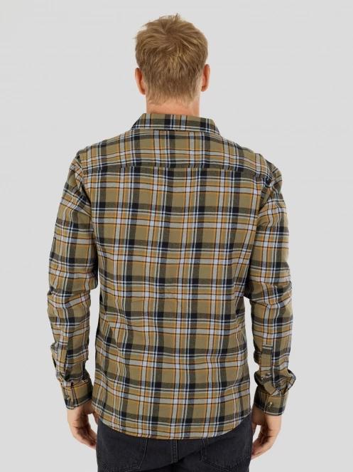 Fundango Harris Shirt férfi hosszú ujjú ing oliva színben 3