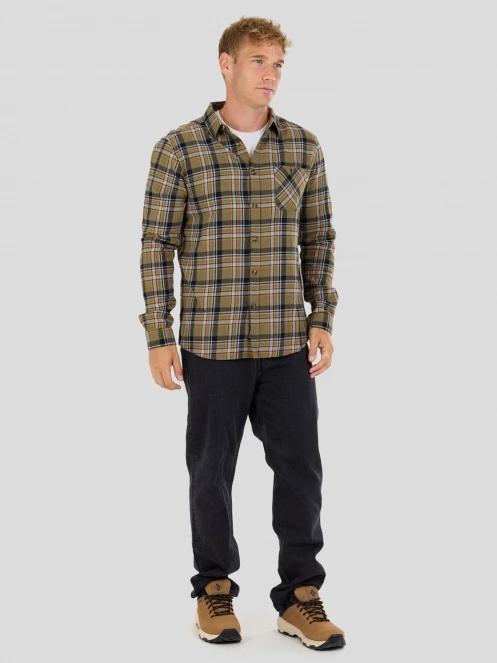 Fundango Harris Shirt férfi hosszú ujjú ing oliva színben 4