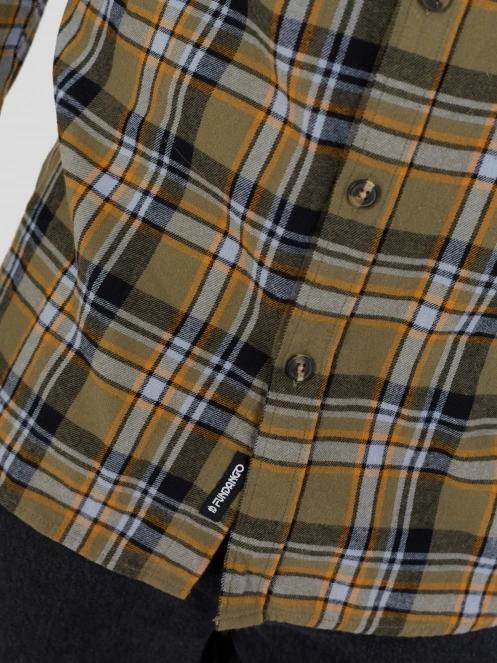Fundango Harris Shirt férfi hosszú ujjú ing oliva színben 5