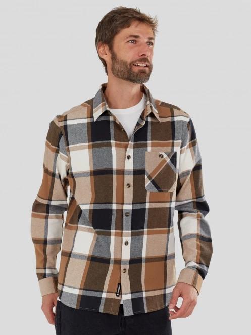 Fundango Harris Shirt férfi hosszú ujjú ing barna színben 2
