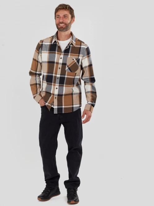 Fundango Harris Shirt férfi hosszú ujjú ing barna színben 4