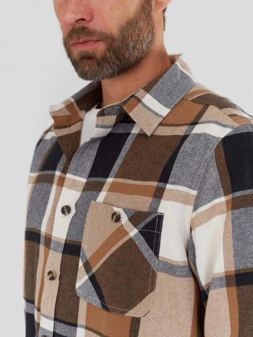 Fundango Harris Shirt férfi hosszú ujjú ing barna színben 6