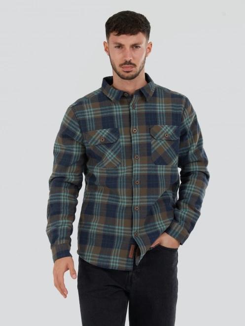 Fundango Roddy Lined Shirt férfi ingkabát kék színben 5