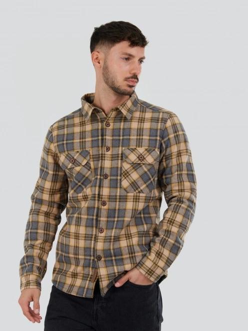 Fundango Roddy Lined Shirt férfi ingkabát szürke színben 2
