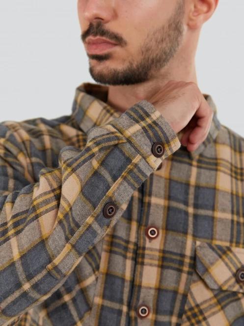 Fundango Roddy Lined Shirt férfi ingkabát szürke színben 6