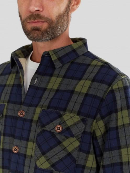 Fundango Roddy Lined Shirt férfi ingkabát sötétkék színben 5