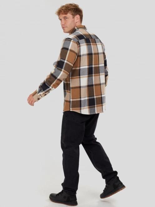 Fundango Roddy Lined Shirt férfi ingkabát barna színben 4