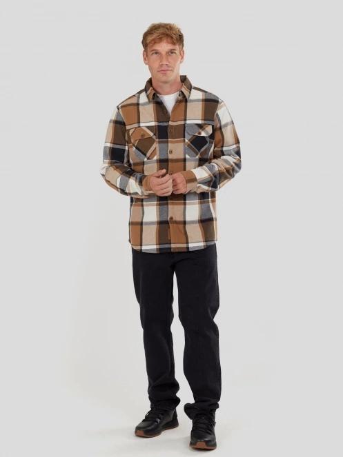 Fundango Roddy Lined Shirt férfi ingkabát barna színben 5