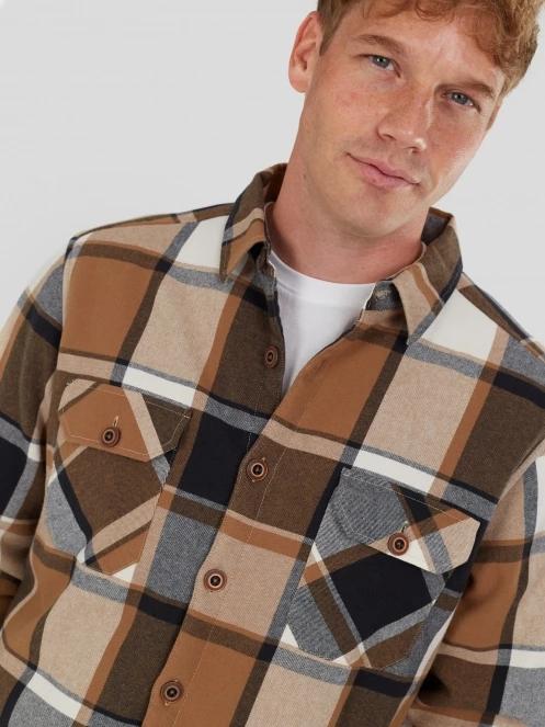 Fundango Roddy Lined Shirt férfi ingkabát barna színben 6