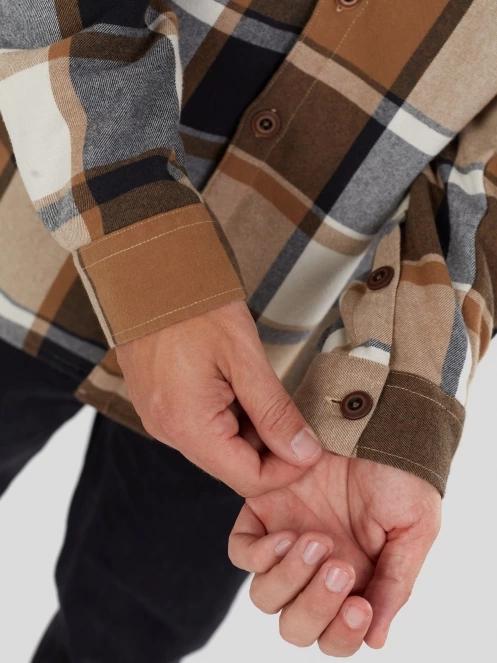 Fundango Roddy Lined Shirt férfi ingkabát barna színben 7