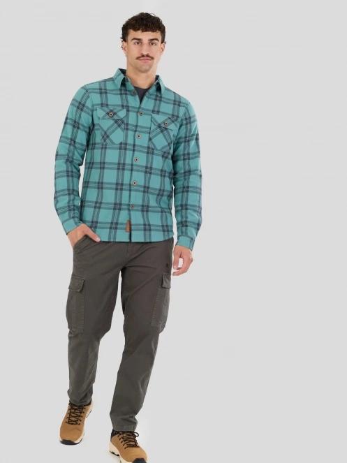 Fundango Roddy Lined Shirt férfi ingkabát zöld színben 4