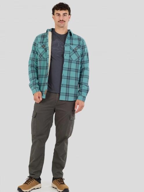 Fundango Roddy Lined Shirt férfi ingkabát zöld színben 5