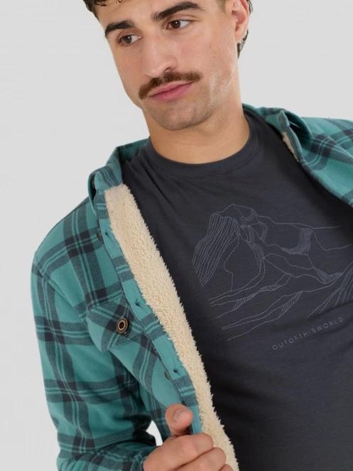 Fundango Roddy Lined Shirt férfi ingkabát zöld színben 9