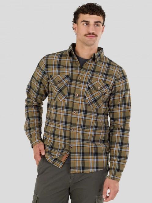Fundango Roddy Lined Shirt férfi ingkabát oliva színben 2