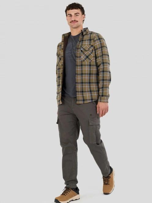 Fundango Roddy Lined Shirt férfi ingkabát oliva színben 5