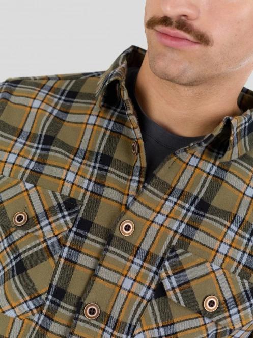 Fundango Roddy Lined Shirt férfi ingkabát oliva színben 6