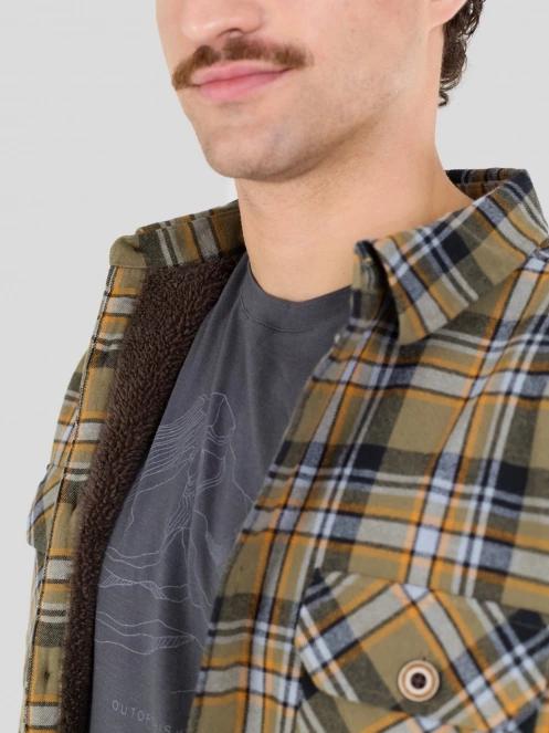 Fundango Roddy Lined Shirt férfi ingkabát oliva színben 9