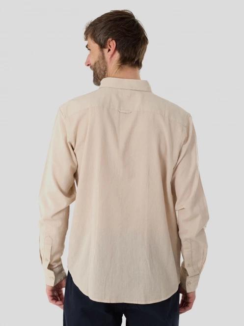 Fundango Ronan Shirt férfi hosszú ujjú ing homok színben 3