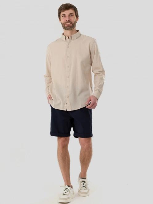 Fundango Ronan Shirt férfi hosszú ujjú ing homok színben 4