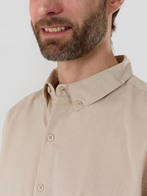 Fundango Ronan Shirt férfi hosszú ujjú ing homok színben 7