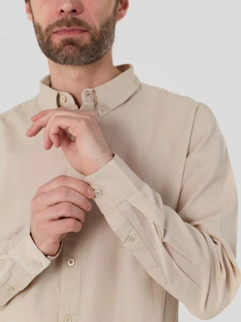 Fundango Ronan Shirt férfi hosszú ujjú ing homok színben 8