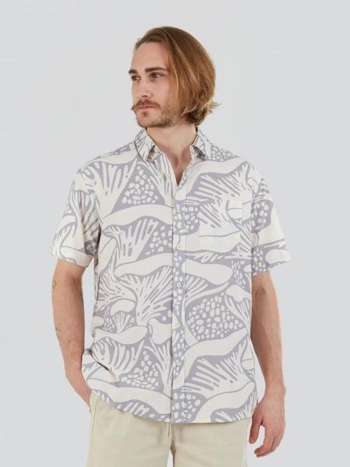 Fundango Chase Shirt férfi rövid ujjú ing homok színben 2
