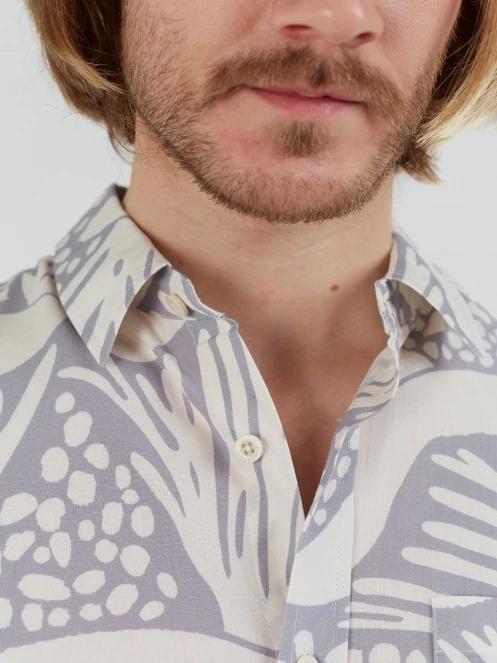 Fundango Chase Shirt férfi rövid ujjú ing homok színben 7