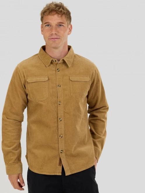 Fundango Oregon Corduroy Shirt férfi hosszú ujjú ing sárga színben 2
