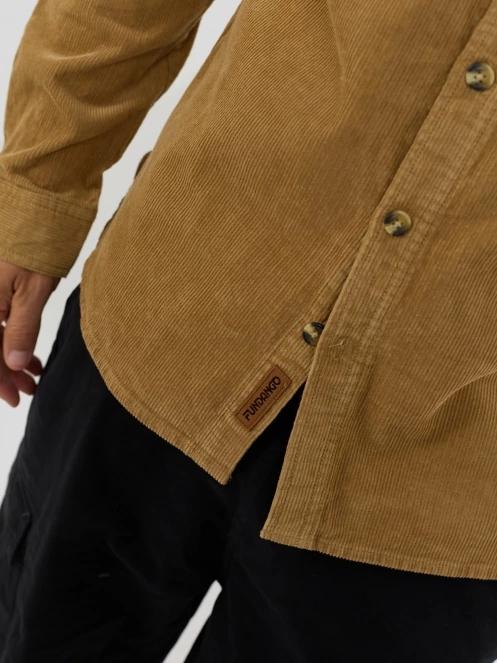 Fundango Oregon Corduroy Shirt férfi hosszú ujjú ing sárga színben 5